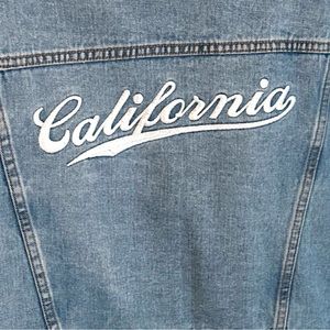 California Denim Cropped Jacket, California embroidered on the back
